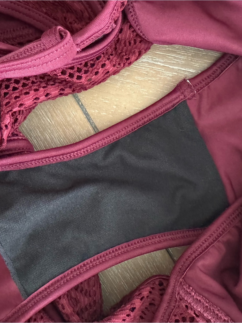 Lace One-Piece Swimsuit in Deep Burgundy - Picture 11 of 11